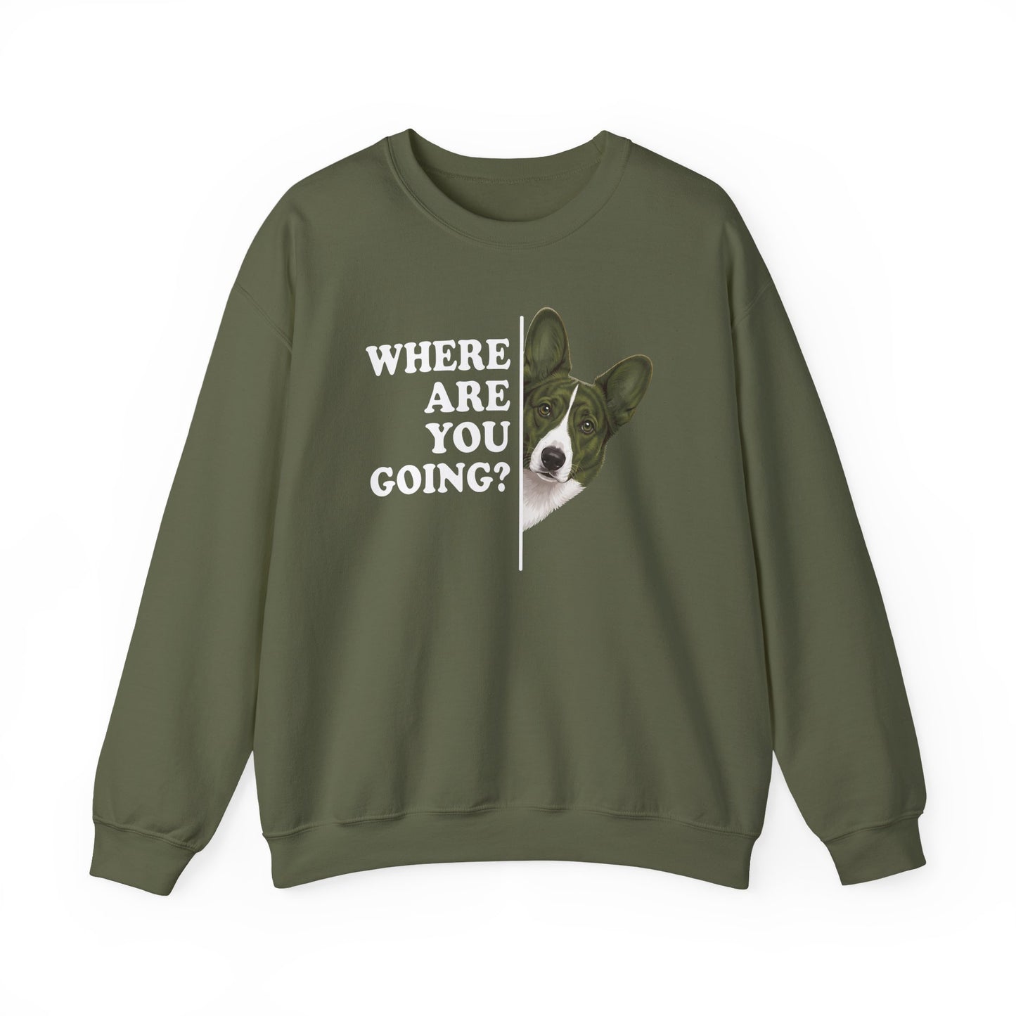 Cardigan Welsh Corgi Red Brindle Where Are You Going Crewneck Sweatshirt