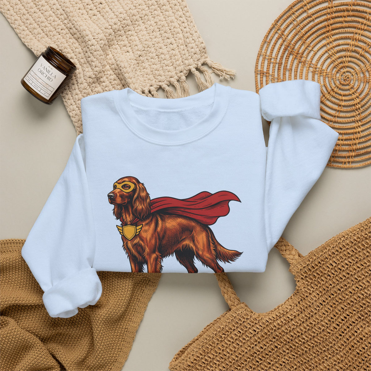 Irish Setter Superhero Crewneck Sweatshirt