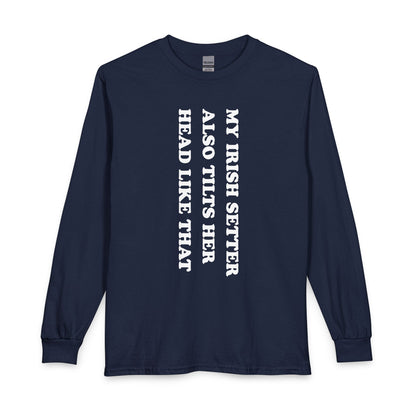 Irish Setter Tilts Her Head Long Sleeve