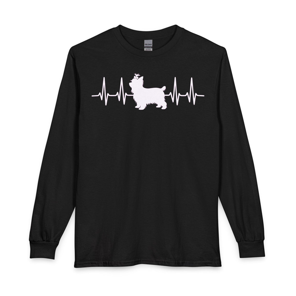 Yorkshire Terrier Heartbeat Long Sleeve Black