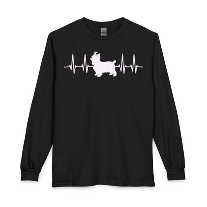 Yorkshire Terrier Heartbeat Long Sleeve Black