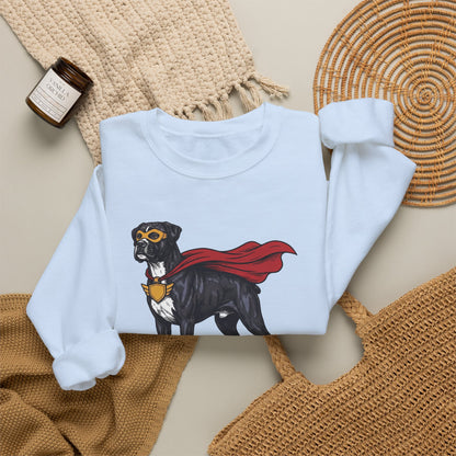 Black Boxer Superhero Crewneck Sweatshirt