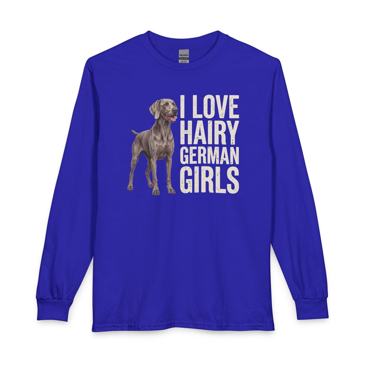 Weimaraner Hairy Girl Long Sleeve Royal