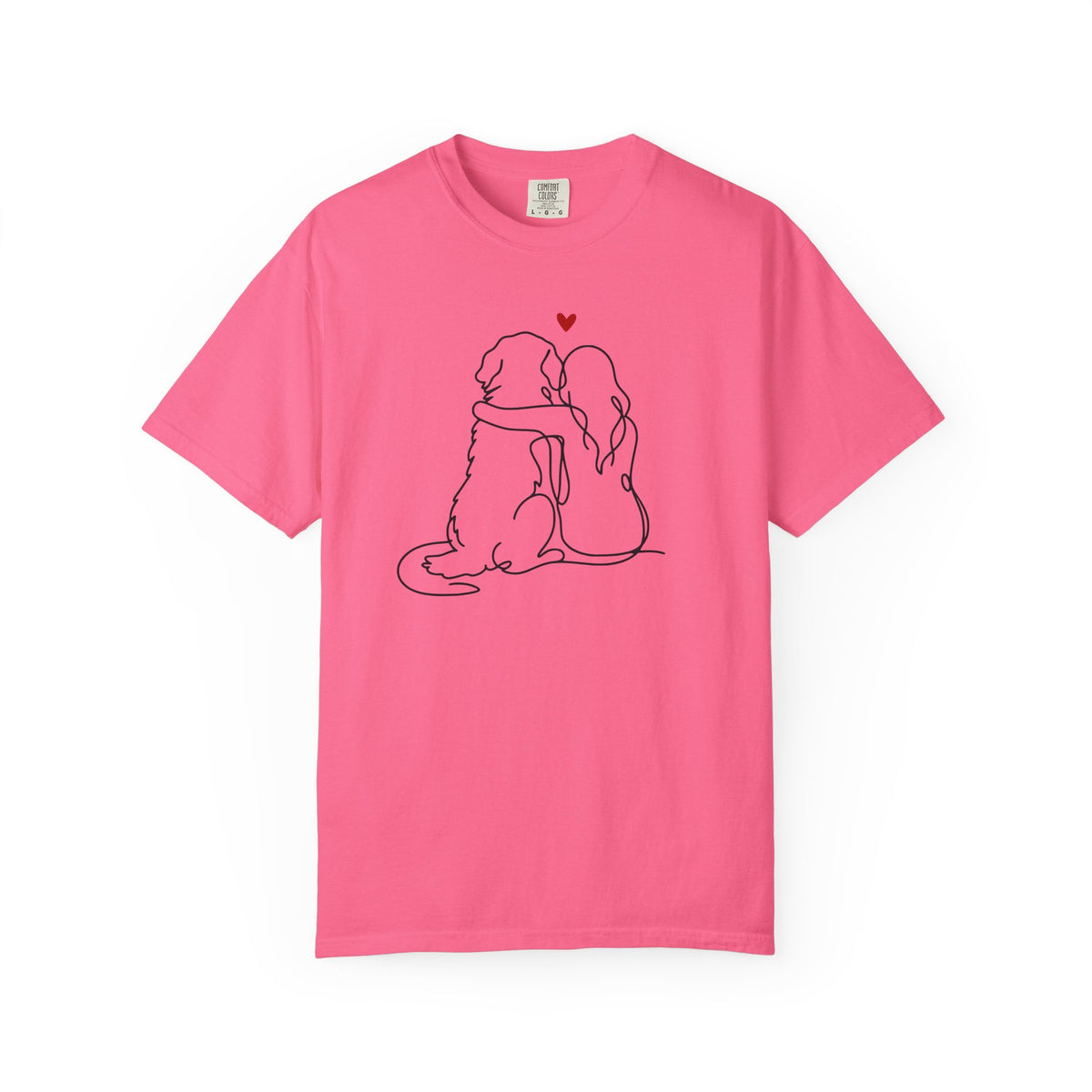Golden Retriever and Girl Pink Premium Tee