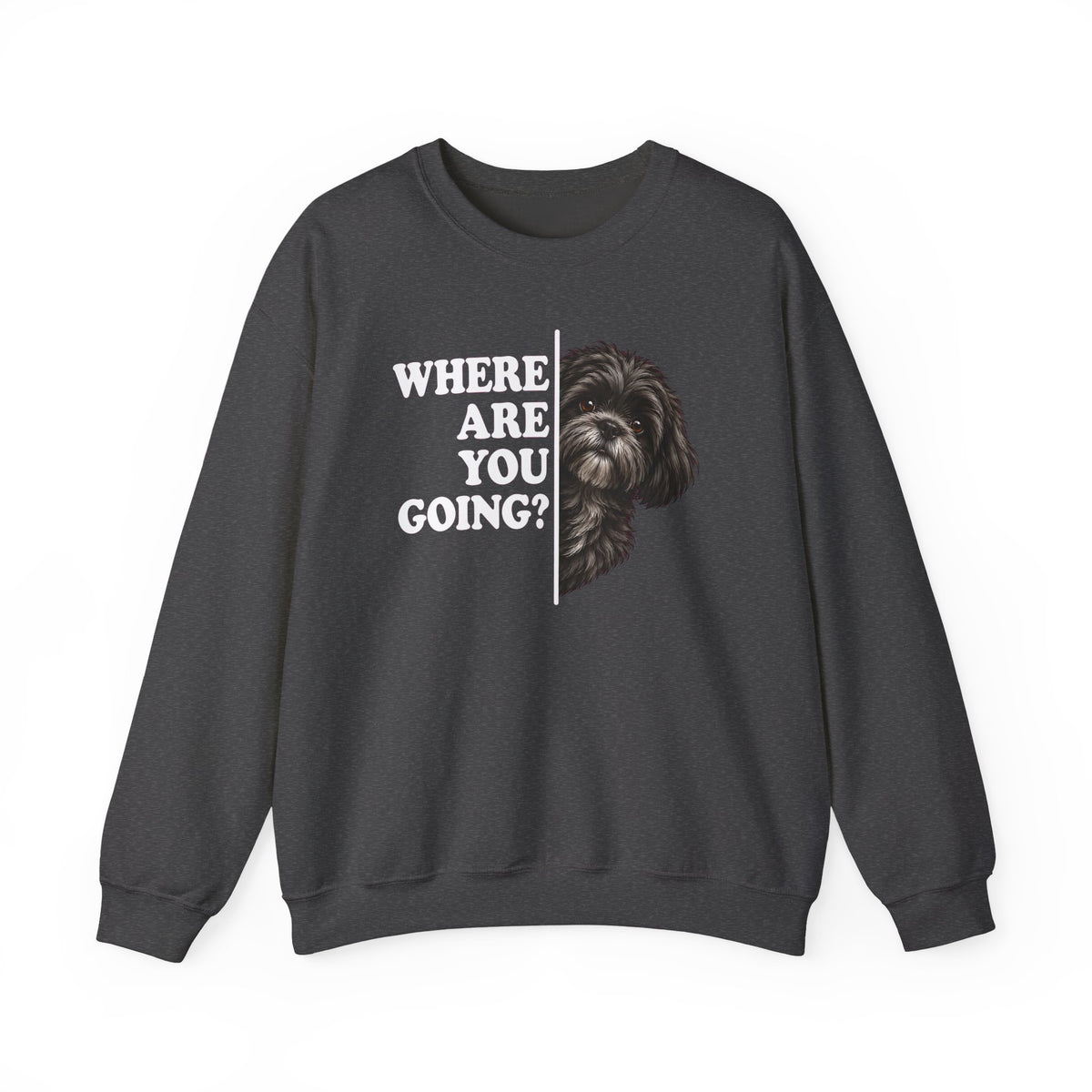 Black Shih Tzu Alert Crewneck Sweatshirt