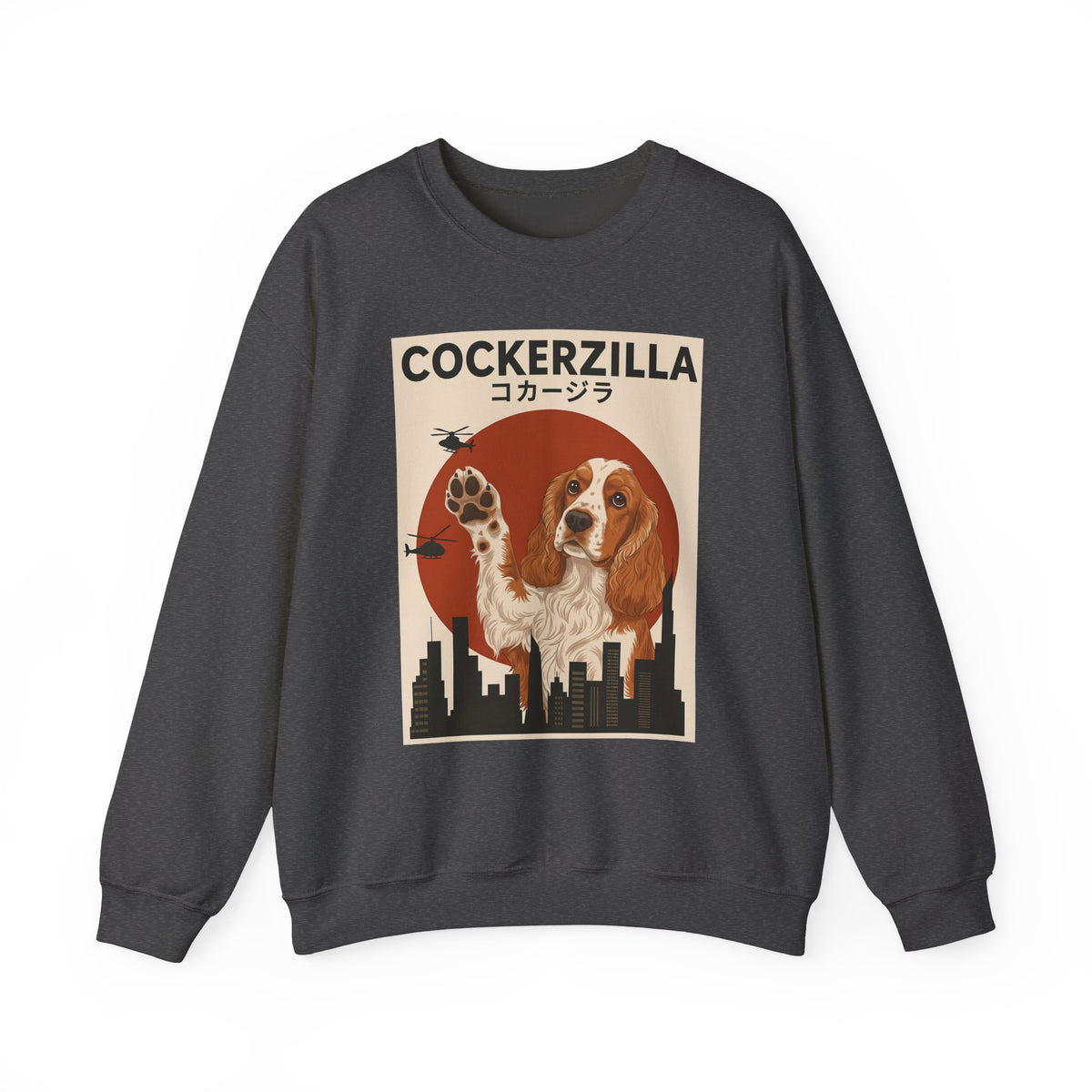 Cockerzilla Cocker Spaniel Crewneck Sweatshirt