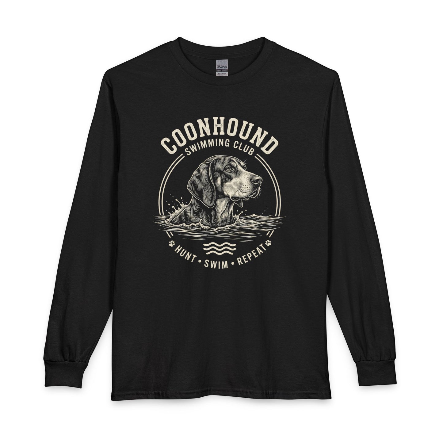 Coonhound Swimming Club Long Sleeve Black