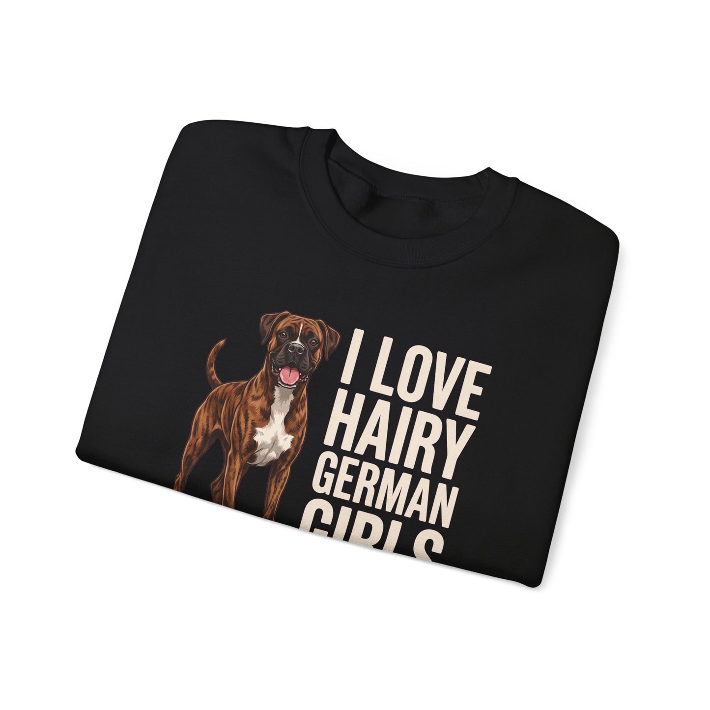 Brindle Boxer Hairy German Girls Crewneck Sweatshirt