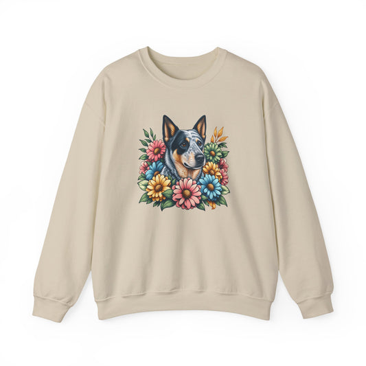 Blue Heeler Floral Crewneck Sweatshirt