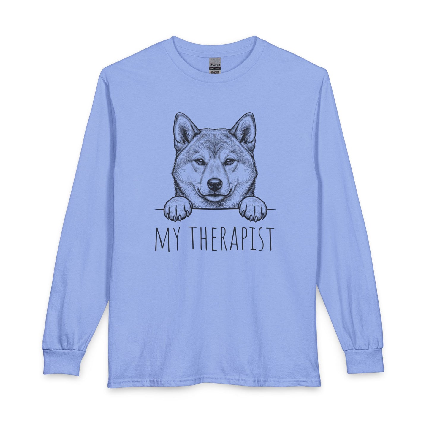 Shiba Inu Therapist Long Sleeve Carolina Blue