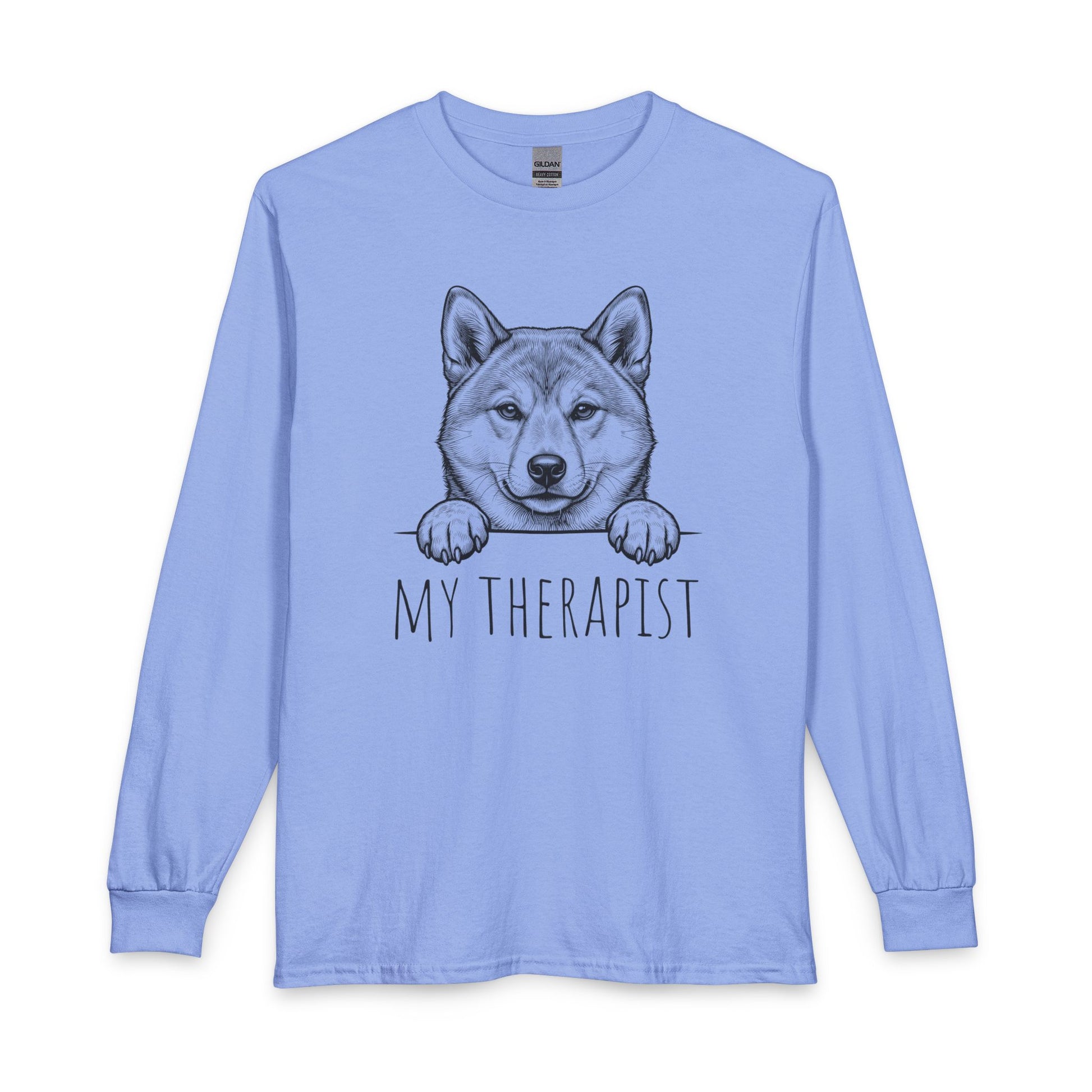 Shiba Inu Therapist Long Sleeve Carolina Blue