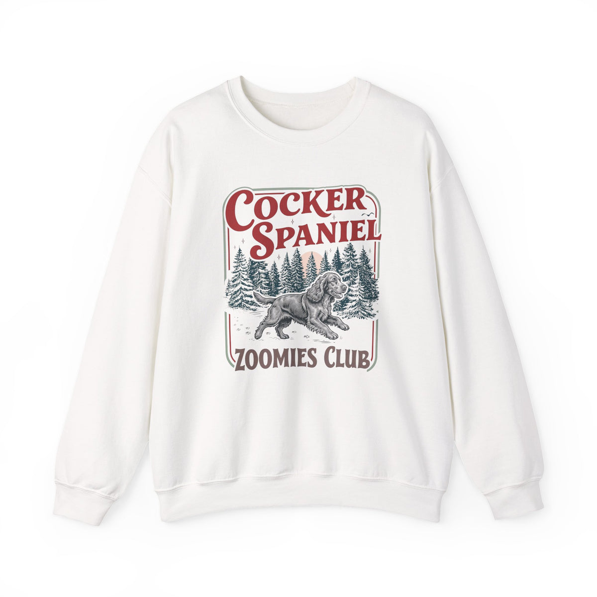 Black Cocker Spaniel Zoomies Club Crewneck Sweatshirt