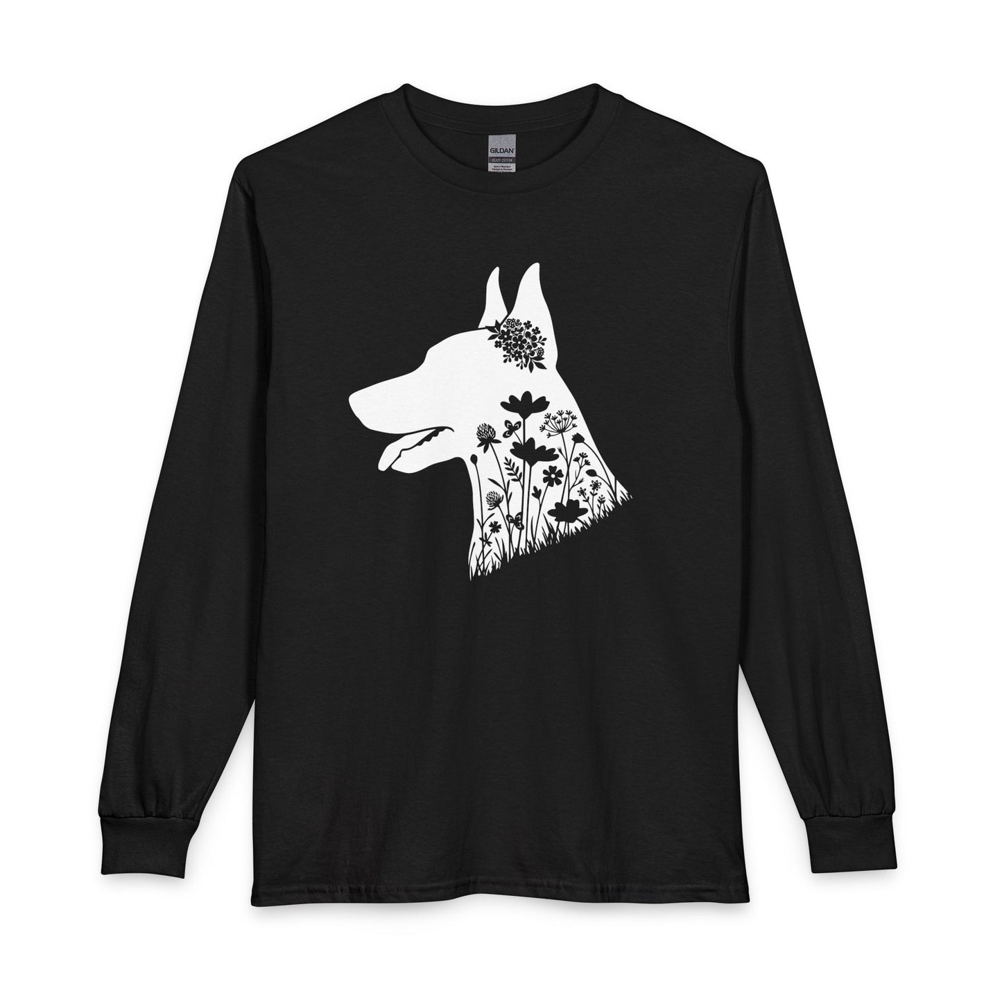 Doberman Flowers Long Sleeve