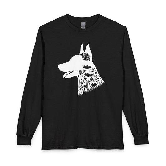 Doberman Flowers Long Sleeve