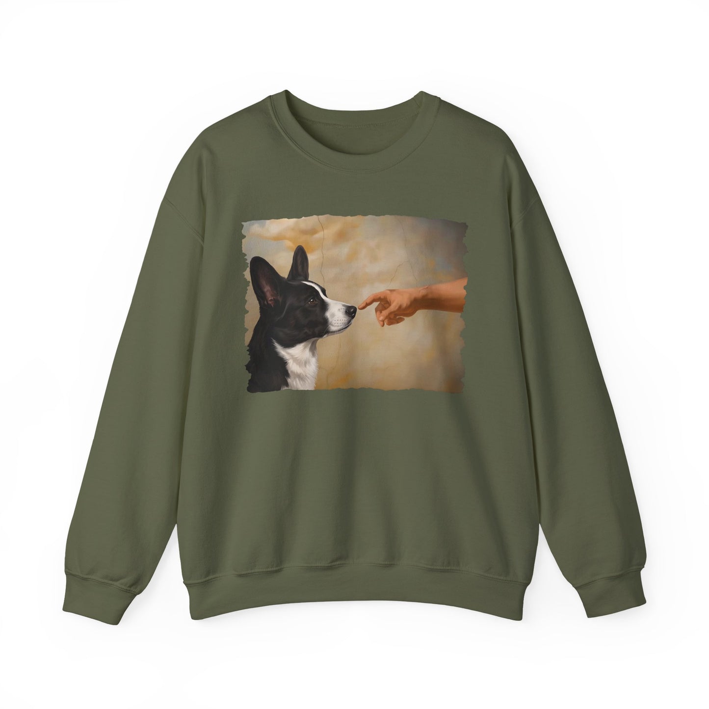 Cardigan Welsh Corgi Black And White Creation Crewneck Sweatshirt