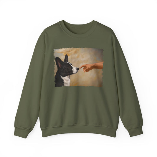 Cardigan Welsh Corgi Black And White Creation Crewneck Sweatshirt