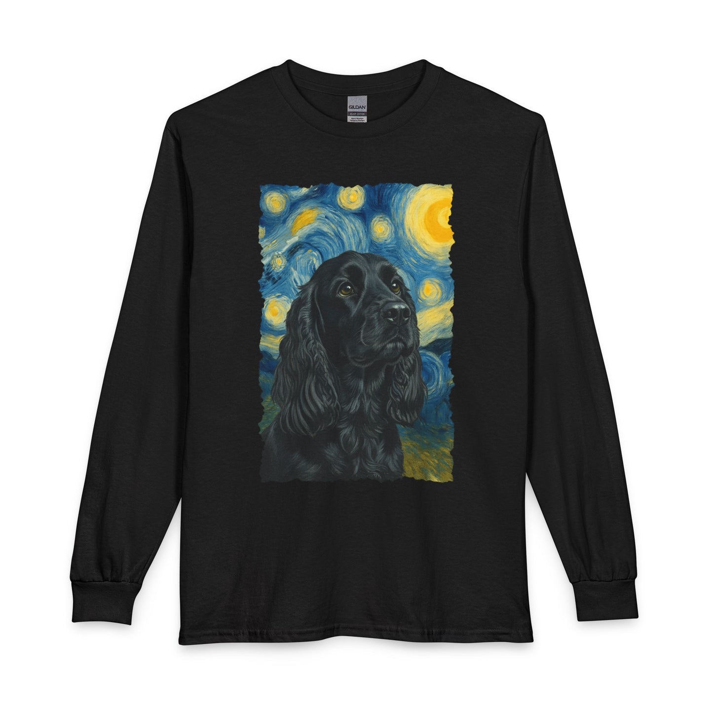 Black Cocker Spaniel Starry Night Long Sleeve