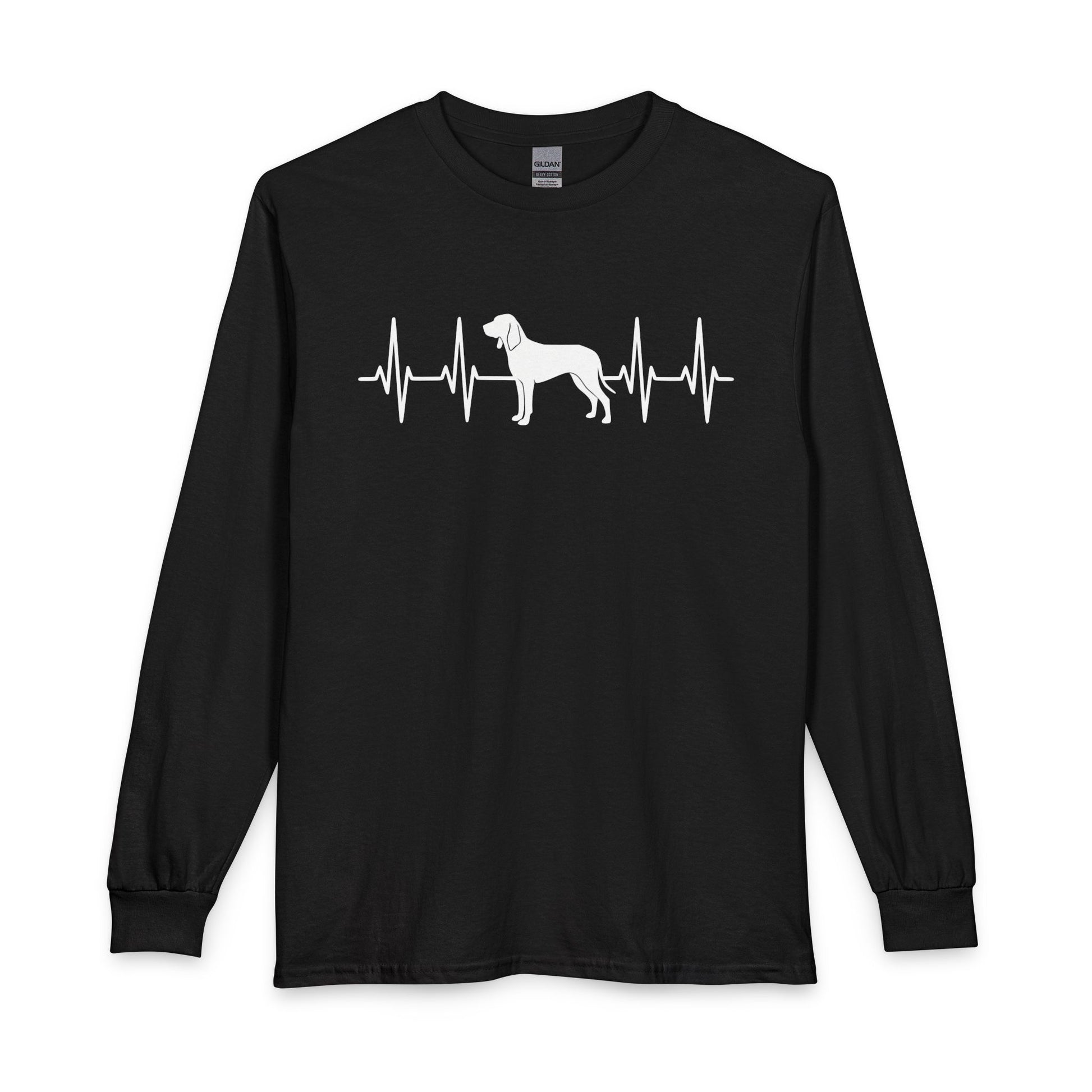 Coonhound Heartbeat Long Sleeve Black