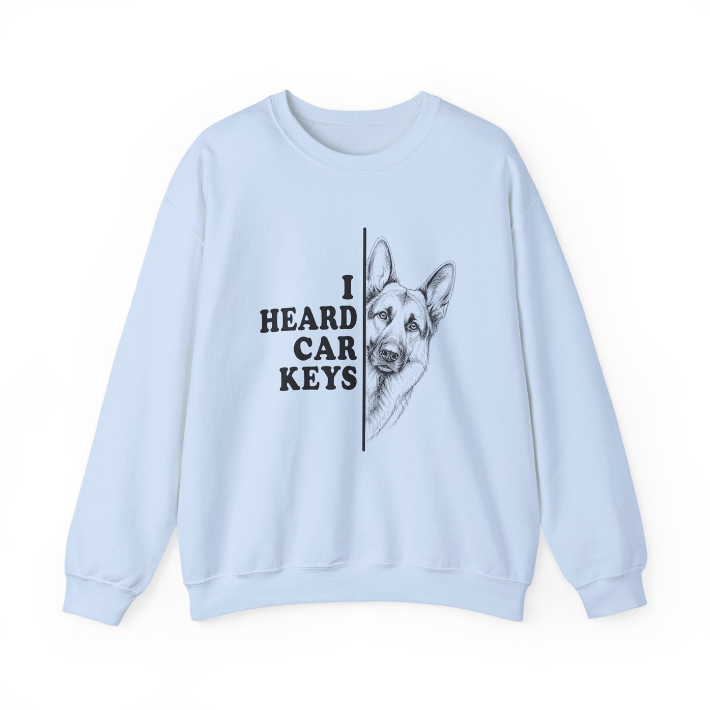 Car keys German Shepherd Crewneck Sweatshirt Light Blue