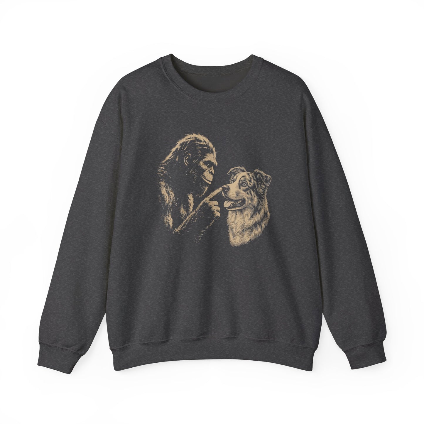 Bigfoot Boops Australian Shepherd Crewneck Sweatshirt