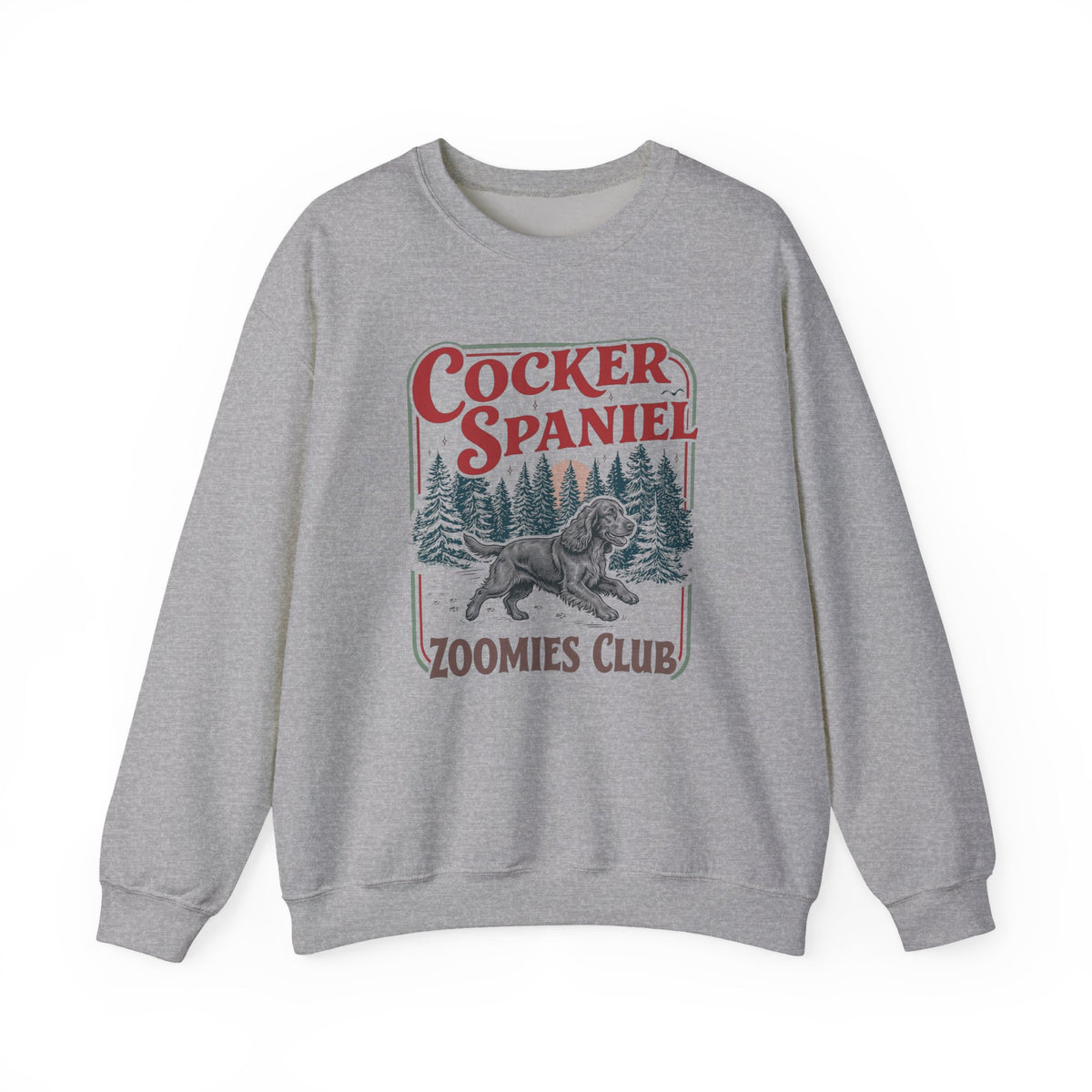 Black Cocker Spaniel Zoomies Club Crewneck Sweatshirt