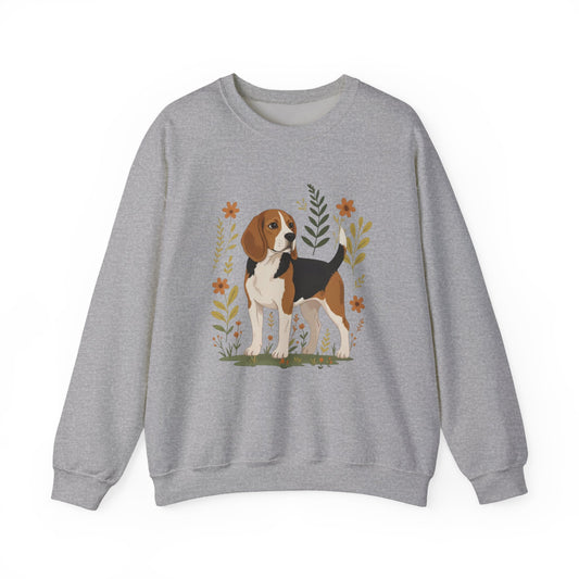 Beagle Flowers Crewneck Sweatshirt