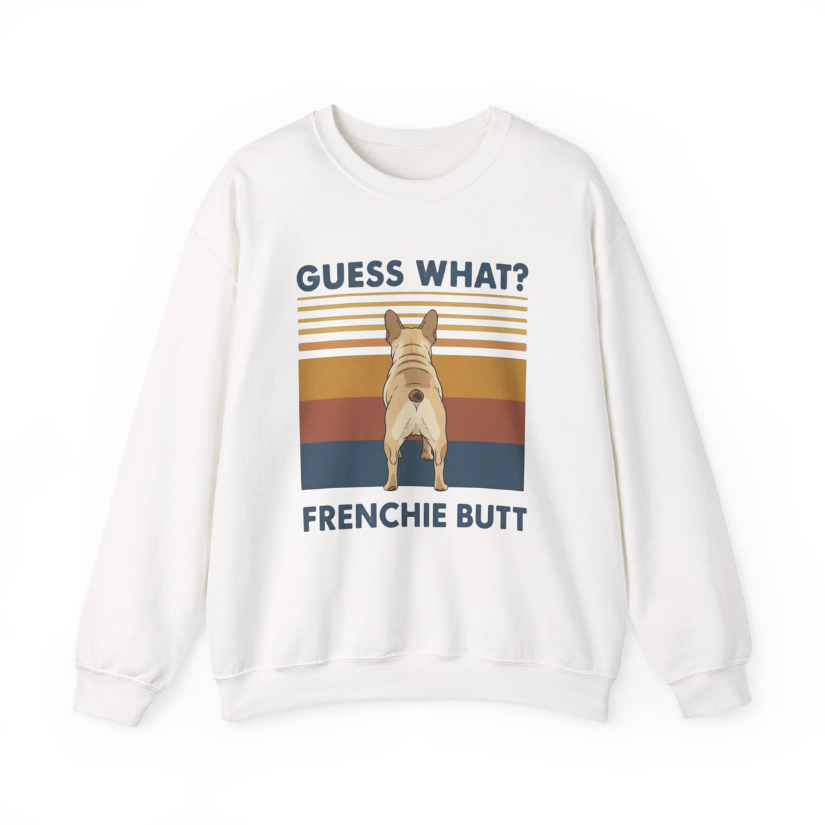 French Bulldog Butt Crewneck Sweatshirt White