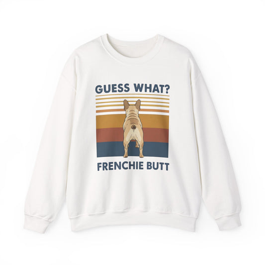 French Bulldog Butt Crewneck Sweatshirt White