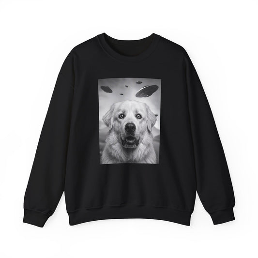 Great Pyrenees UFO Crewneck Sweatshirt Black