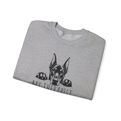 Doberman My Therapist Crewneck Sweatshirt
