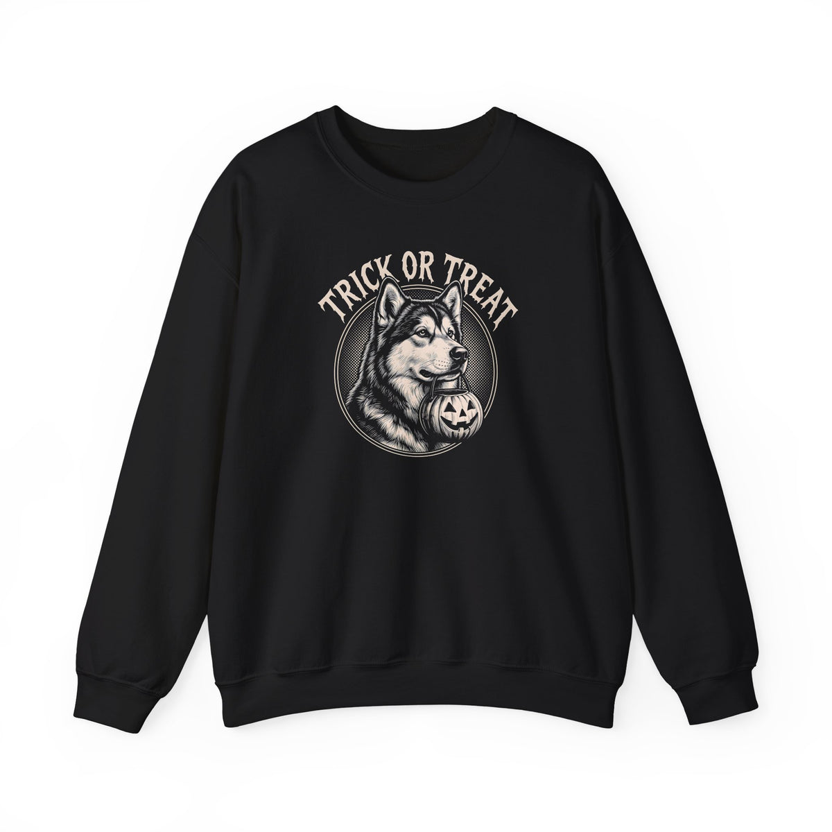 Alaskan Malamute Trick Or Treat Crewneck Sweatshirt
