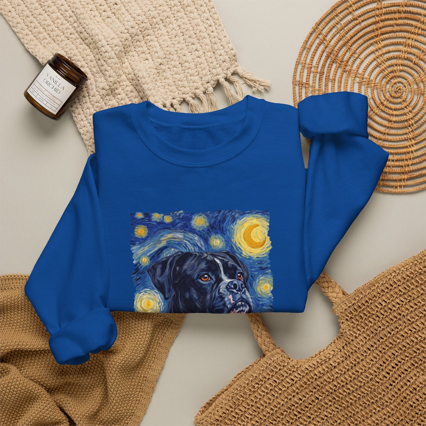 Black Boxer Van Gogh Crewneck Sweatshirt