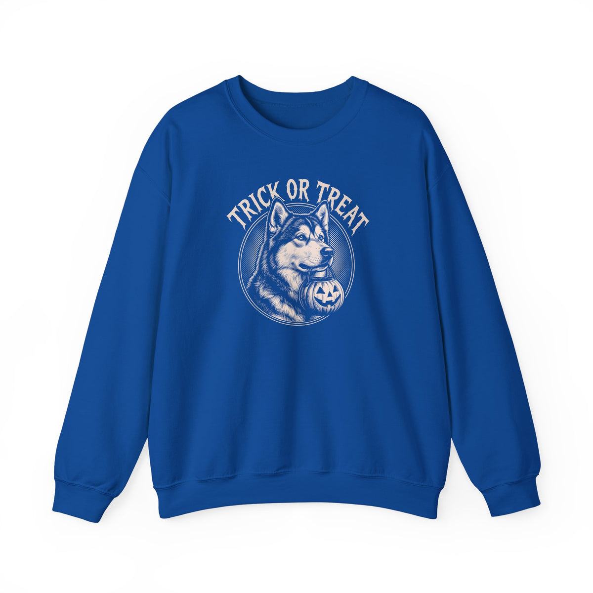 Alaskan Malamute Trick Or Treat Crewneck Sweatshirt