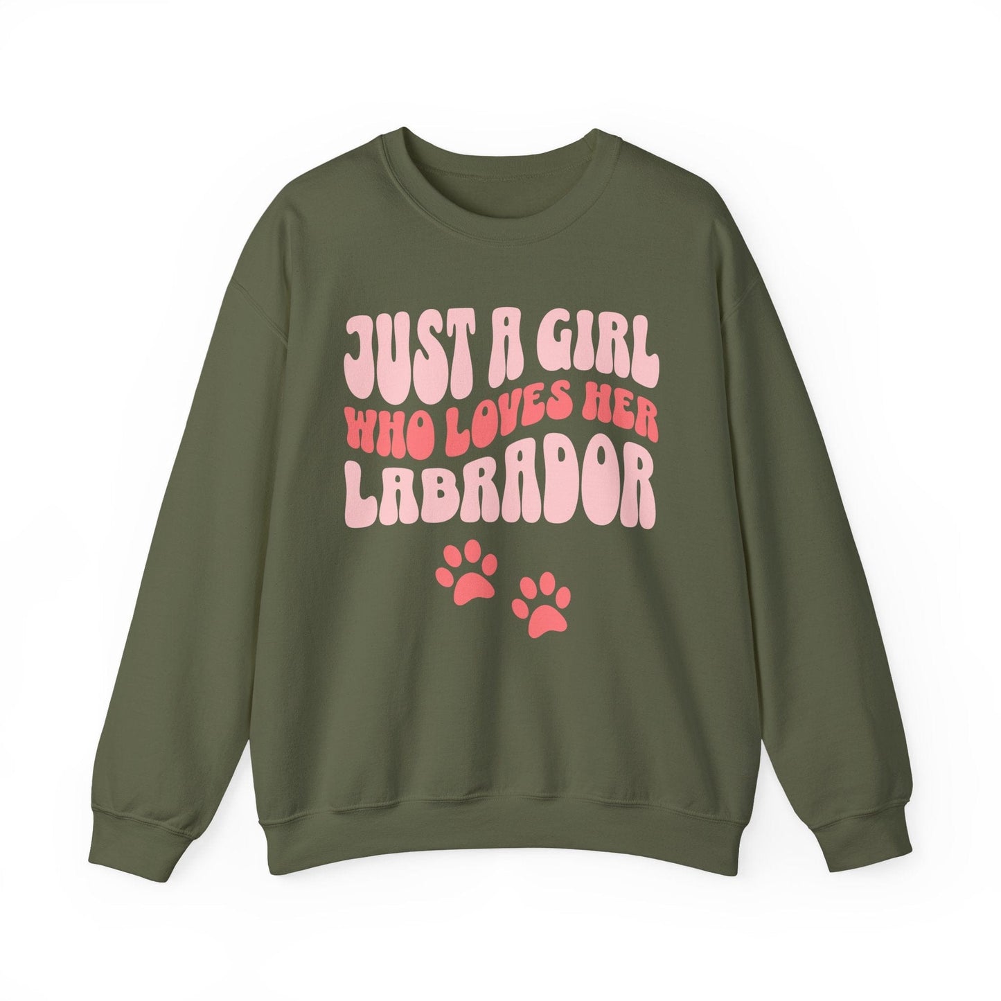 Just a Girl Crewneck Sweatshirt Military Green