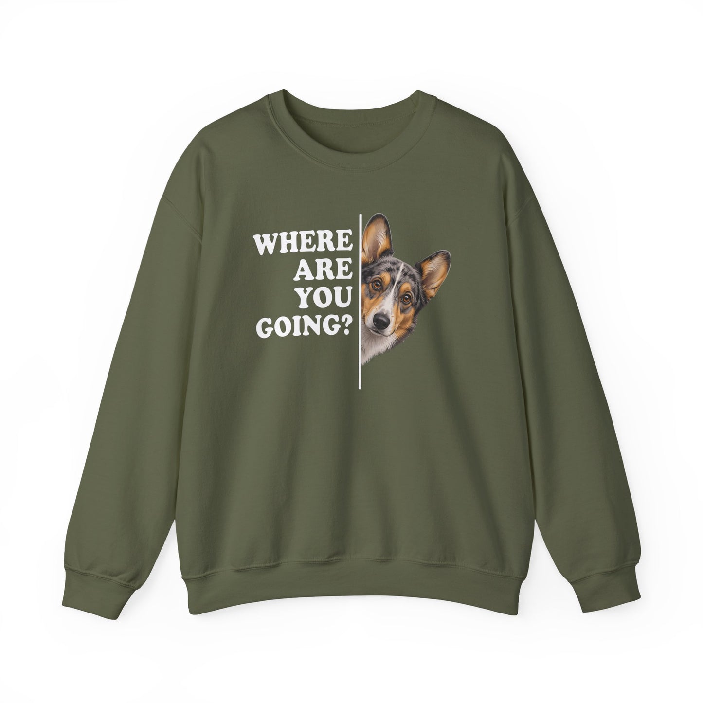 Cardigan Welsh Corgi Blue Merle Where Are You Going Crewneck Sweatshirt