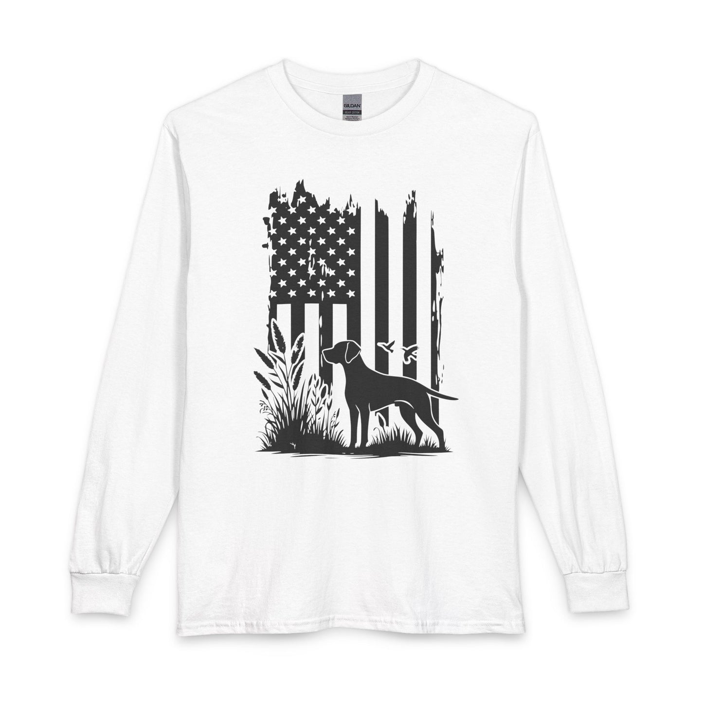 Weimaraner Hunting USA Long Sleeve White