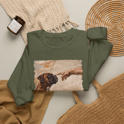 God Creates Brindle Boxer Crewneck Sweatshirt