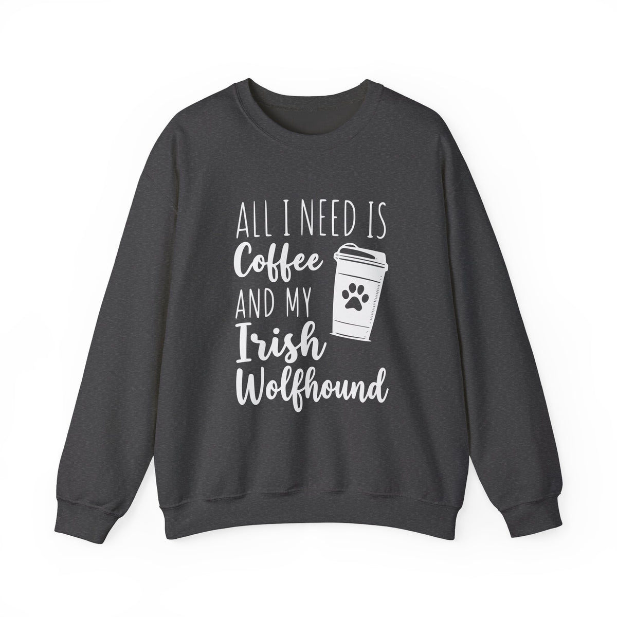 Coffee & Irish Wolfhound Crewneck Sweatshirt