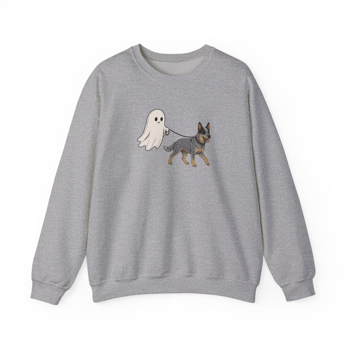 Blue Heeler Ghost Halloween Crewneck Sweatshirt