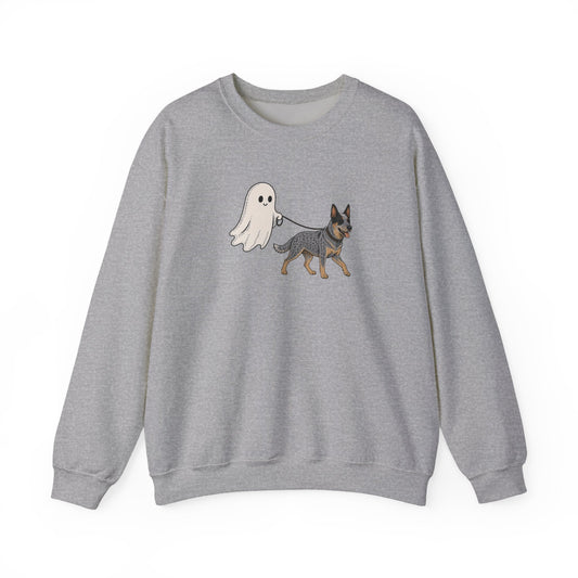 Blue Heeler Ghost Halloween Crewneck Sweatshirt