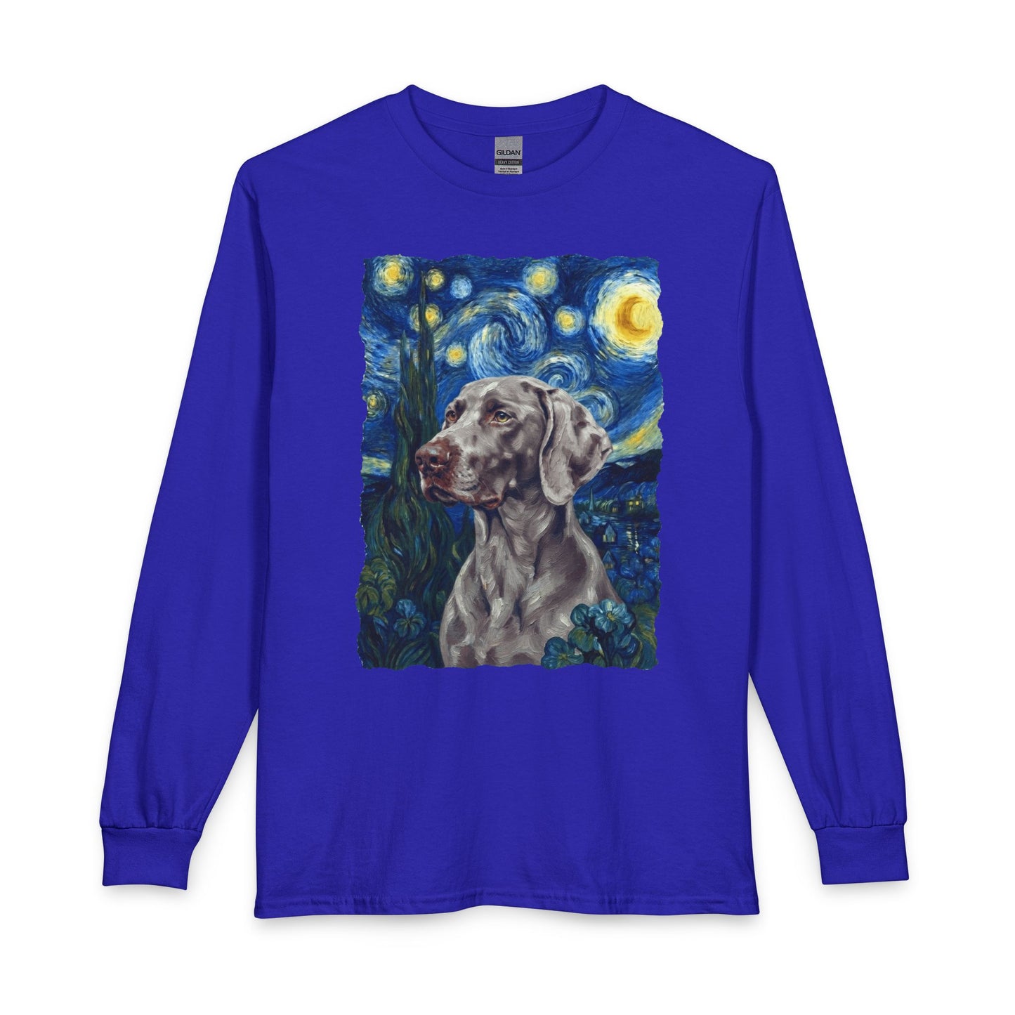 Weimaraner Van Gogh Long Sleeve Royal