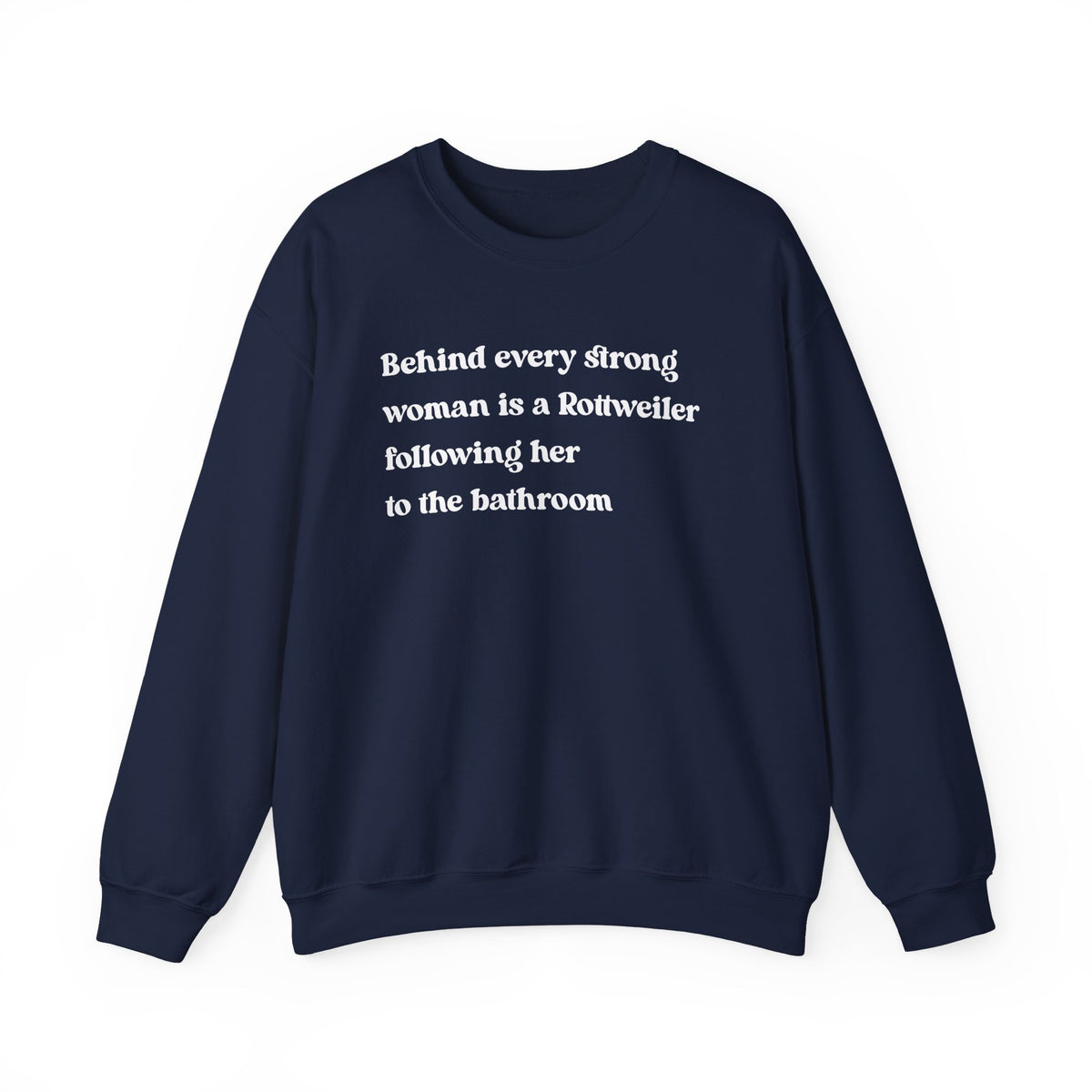 Rottweiler Strong Woman Crewneck Sweatshirt