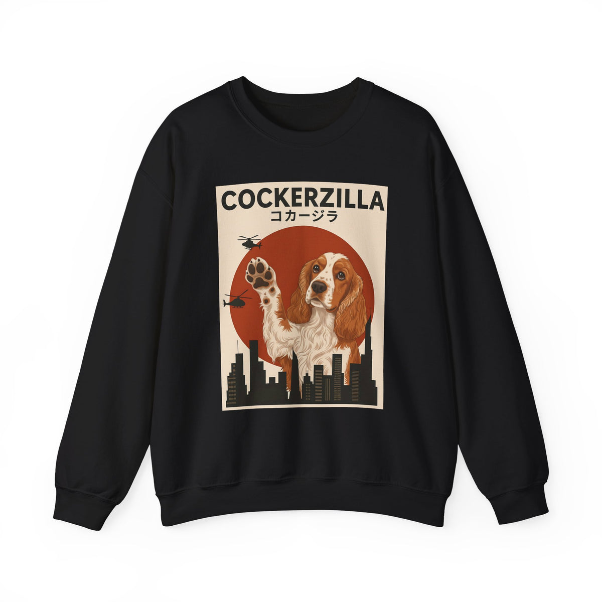 Cockerzilla Cocker Spaniel Crewneck Sweatshirt