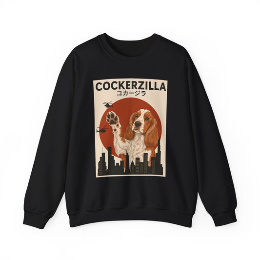 Cockerzilla Cocker Spaniel Crewneck Sweatshirt