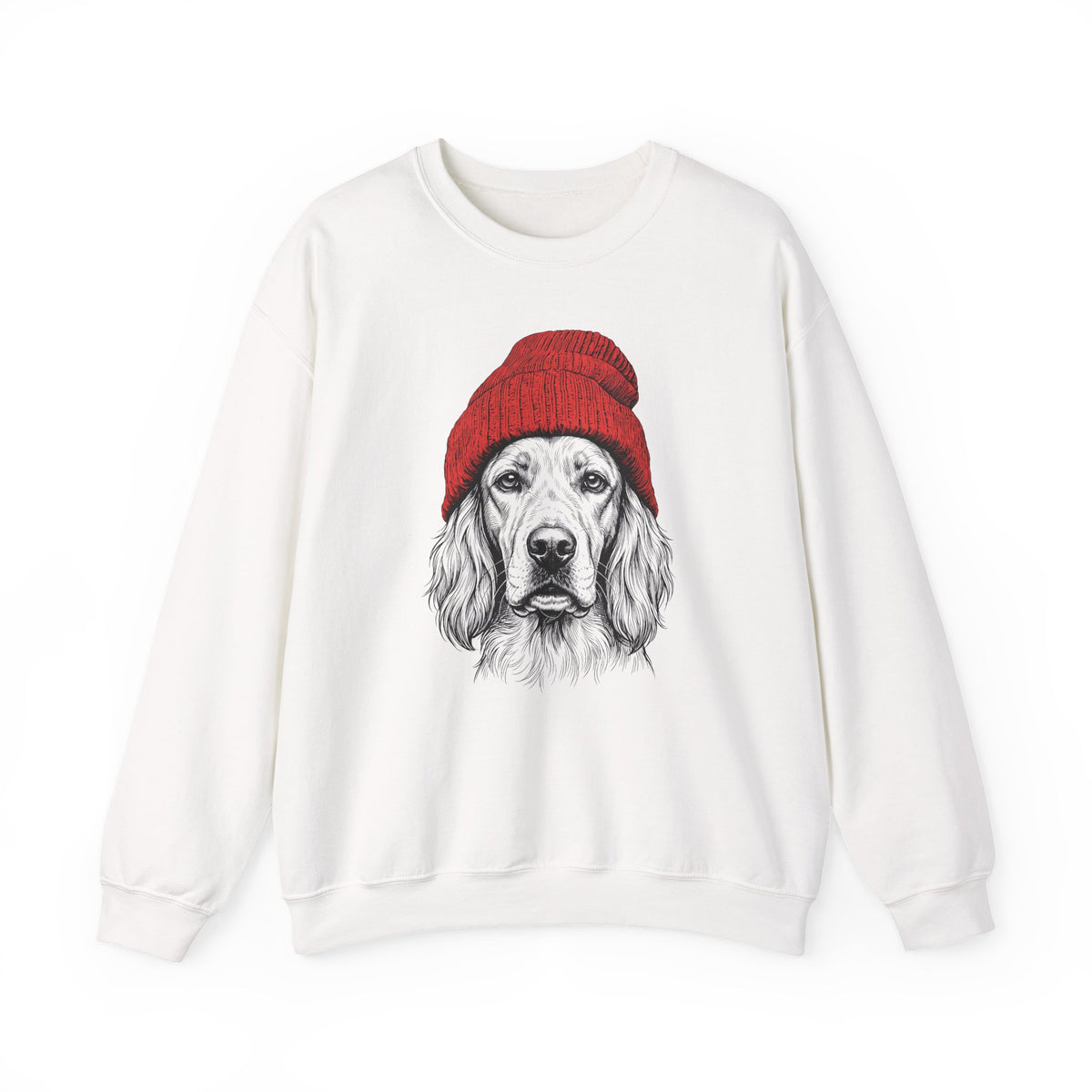 English Setter Beanie Crewneck Sweatshirt
