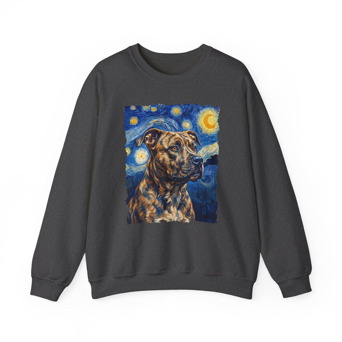 Pitbull Brindle Van Gogh Crewneck Sweatshirt