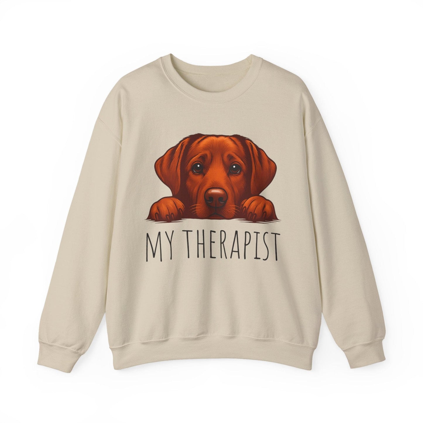 My Therapist Fox Red Crewneck Sweatshirt Sand