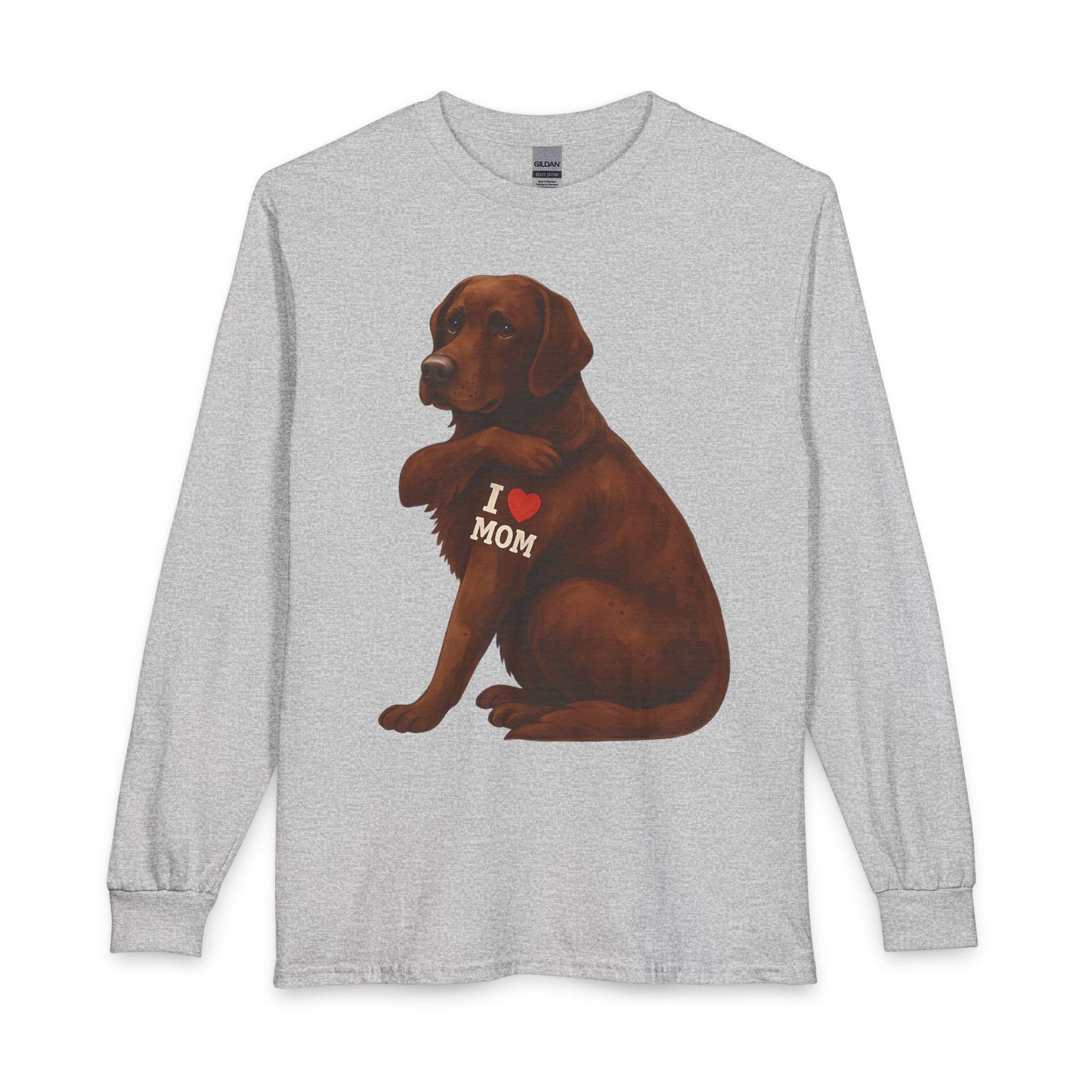 Chocolate Labrador I Love Mom Long Sleeve