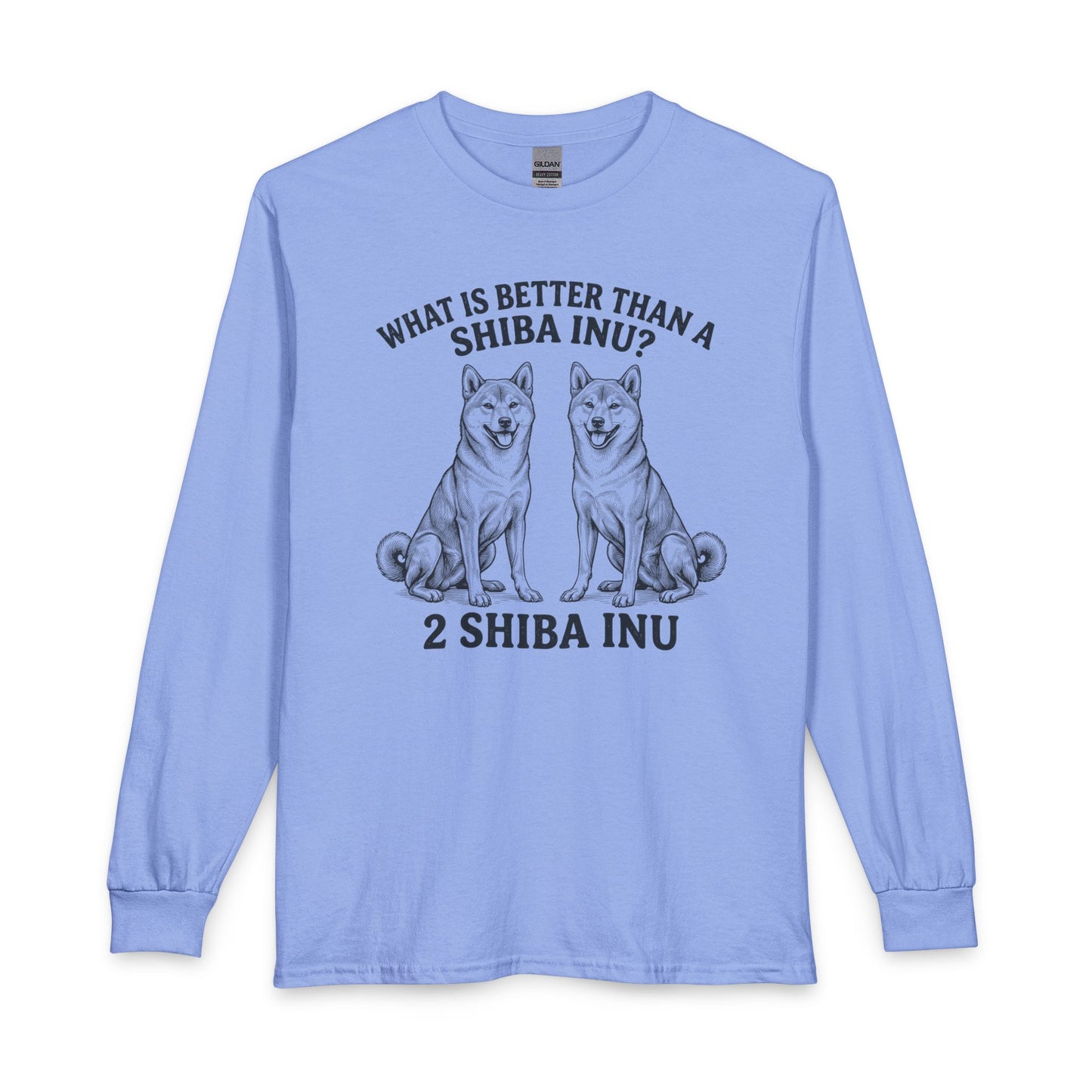 Two Shiba Inu Long Sleeve Carolina Blue