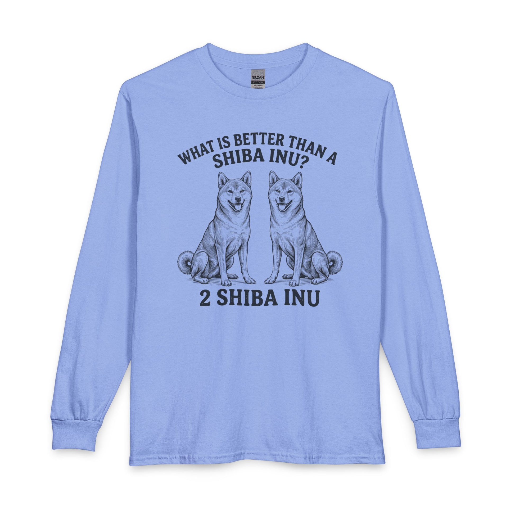 Two Shiba Inu Long Sleeve Carolina Blue